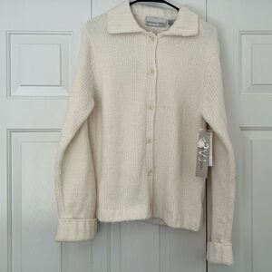 Victoria Jones Chenille Button Up Sweater Medium NWT